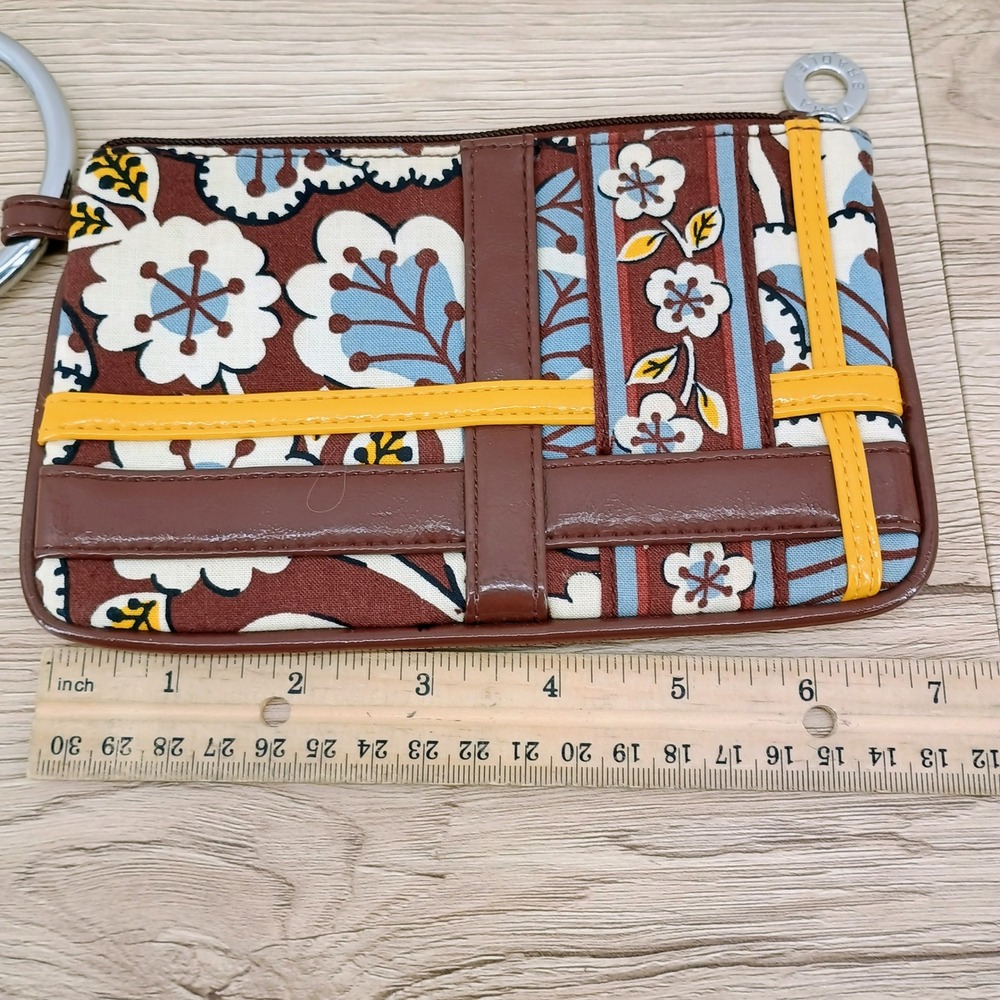 Vera Bradley Wristlet Bag Slate Blooms Bangle Handle Clutch Small Multicolor - Picture 10 of 14
